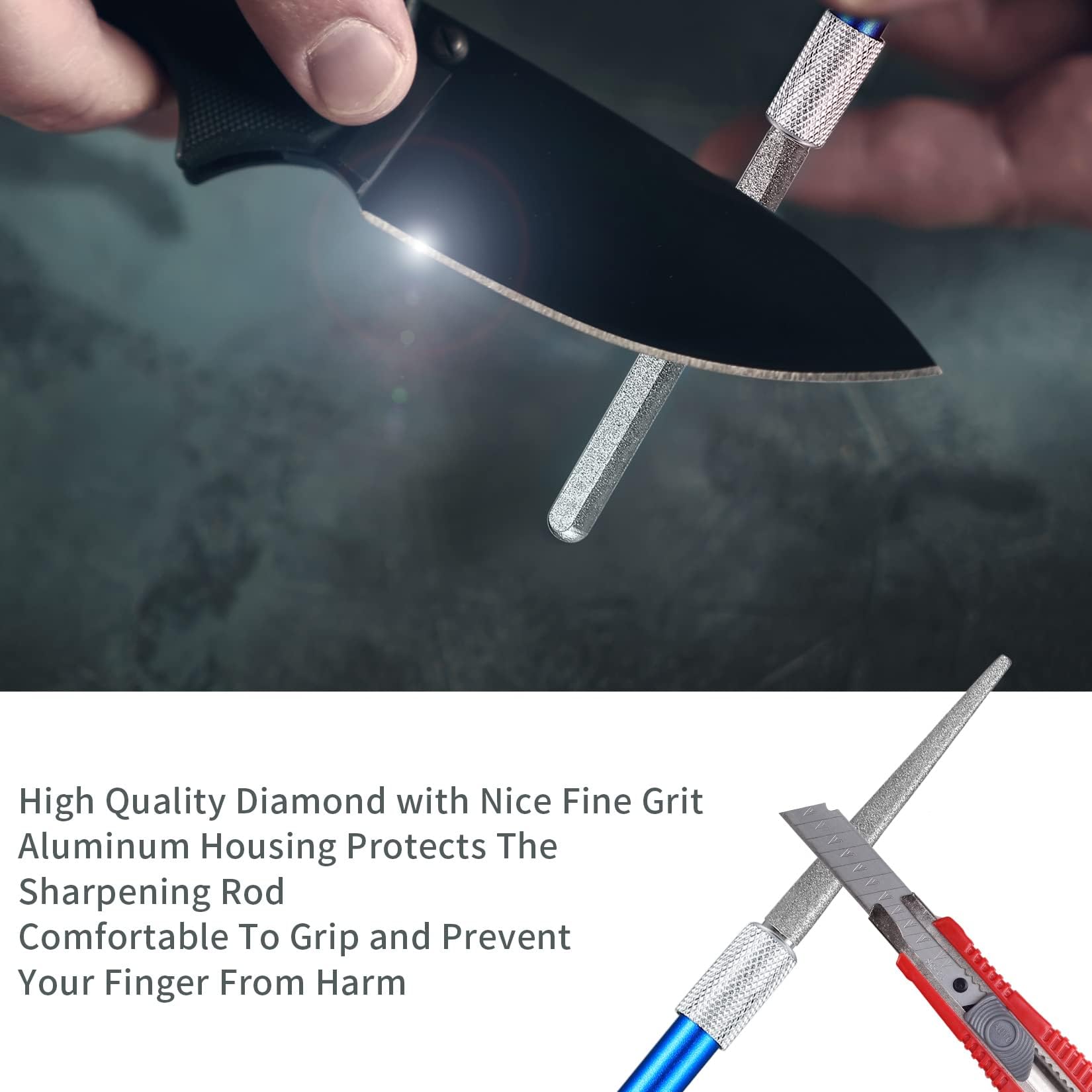 Penna per Affilare, Pietra per Affilare Diamanti Penna, Portatile Diamante per Affilare Coltelli, Penna Diamante Affilacoltelli per Cucina da Caccia Esterna