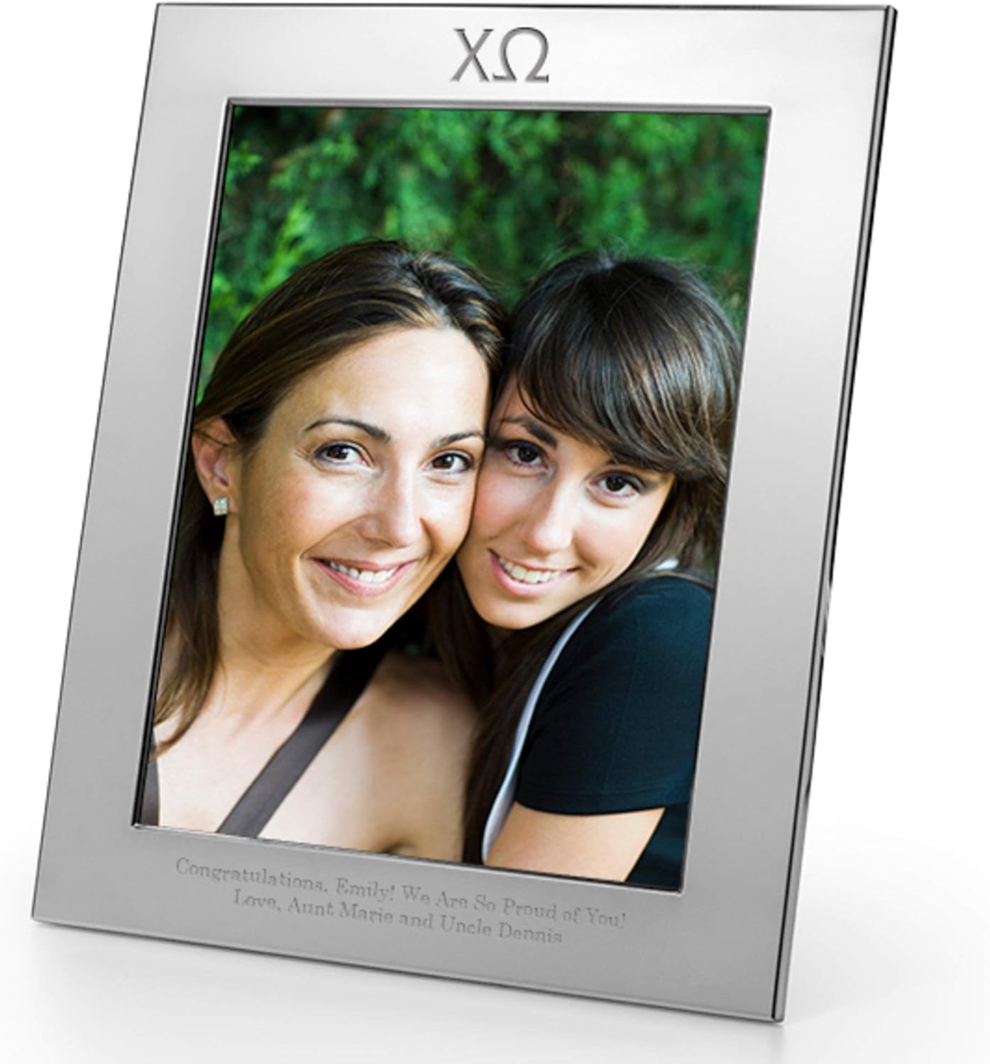 M. LA HART Chi Omega Polished Pewter 8x10 Picture Frame