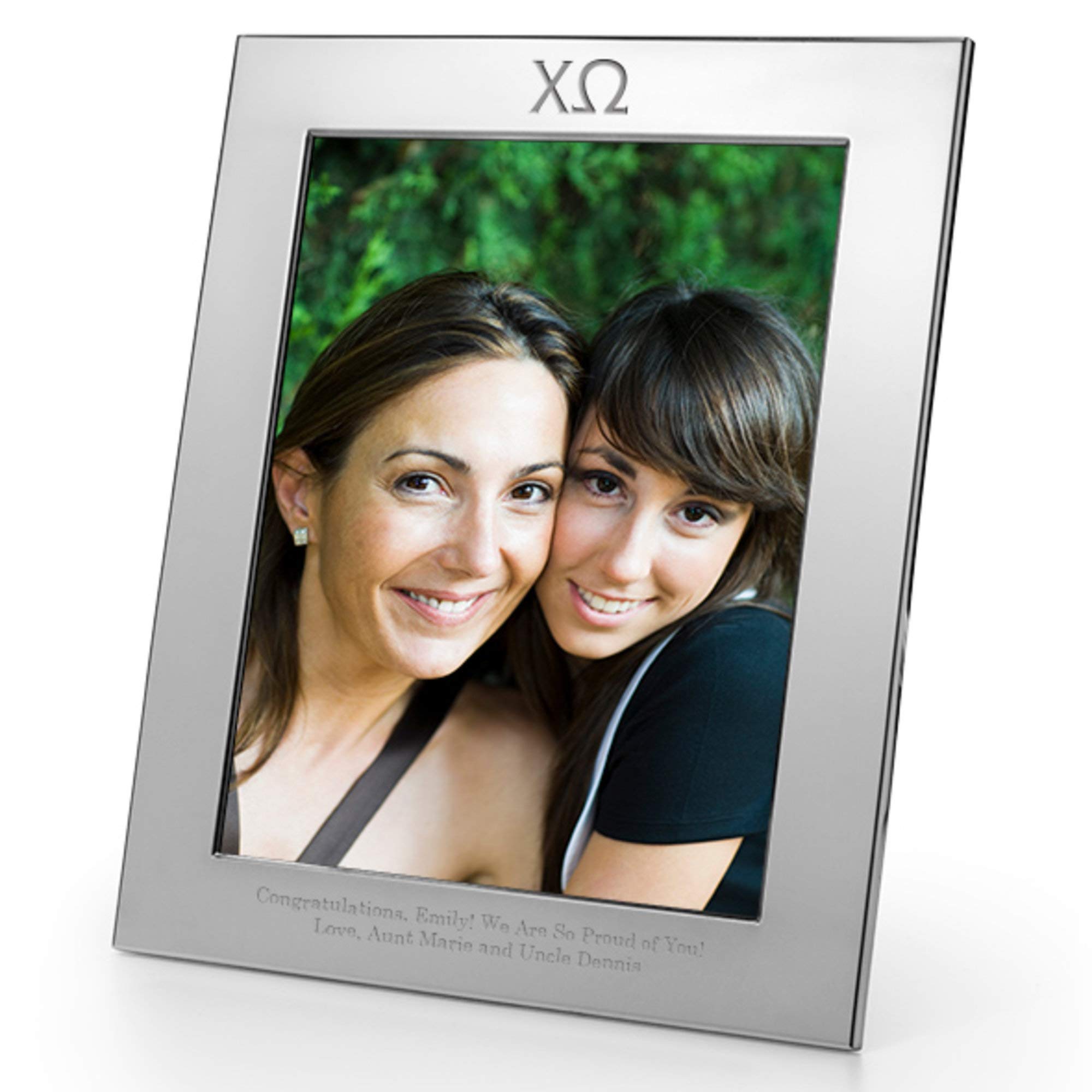 M. LA HART Chi Omega Polished Pewter 8x10 Picture Frame