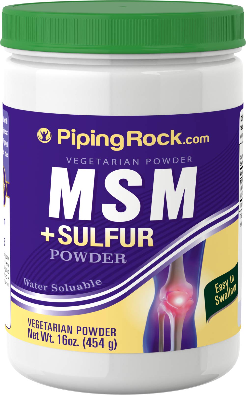 Buy Piping Rock MSM Powder 16oz Methylsulfonylmethane Sulfur Supplement Water Soluble