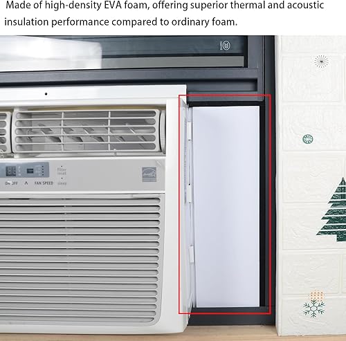Miniatura 5 de Paneles de aislamiento de espuma para aire acondicionado de ventana, kit de panel aislante lateral de CA, paquete de 2, blanco, 17 pulgadas de alto