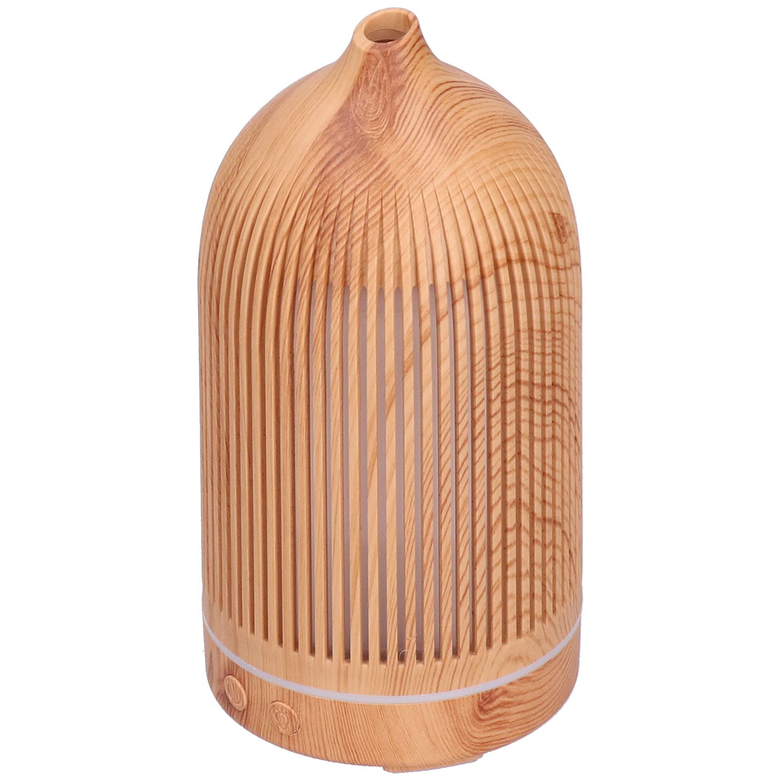 Mini humidificador con luz nocturna y acabado decorativo de grano de madera