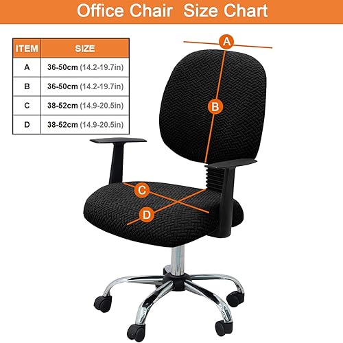 Vista 45 de MIFXIN Funda elástica elástica para silla de computadora, 2 piezas, de punto, universal, para silla de computadora, protector de muebles