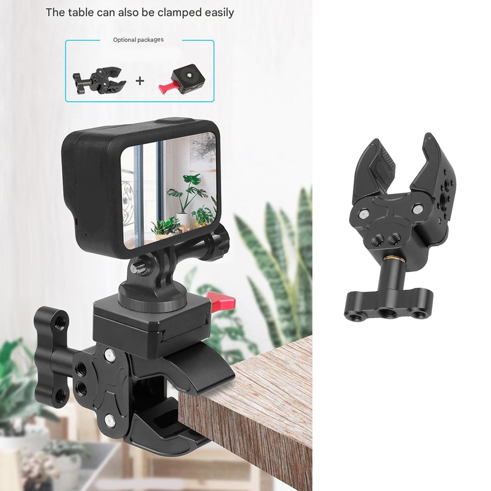 Super zacisk krabowy z otworem gwintowanym 1/10.2 cm 3/20.3 cm ramię do montażu na zimnej stopce do stojaka na monitor LED zacisk światła wideo uchwyt kamery