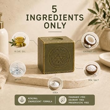 Marseille Soap Cube - Authentic Traditional Soap - 72% Oils - 100% Natural Ingredients - Made in Provence - 3x300g