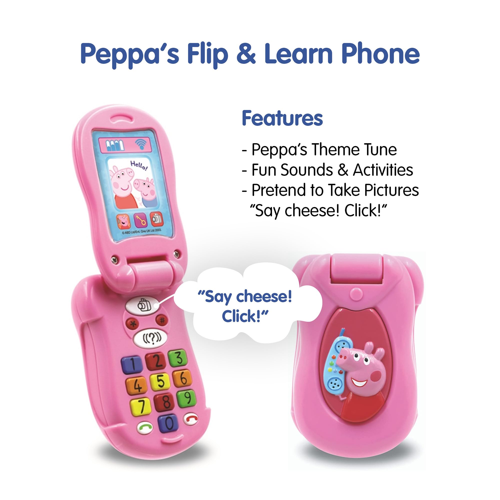 Amazon.com: Peppa Pig PP06 Peppa's Flip & Learn Toy Phone for Kids
