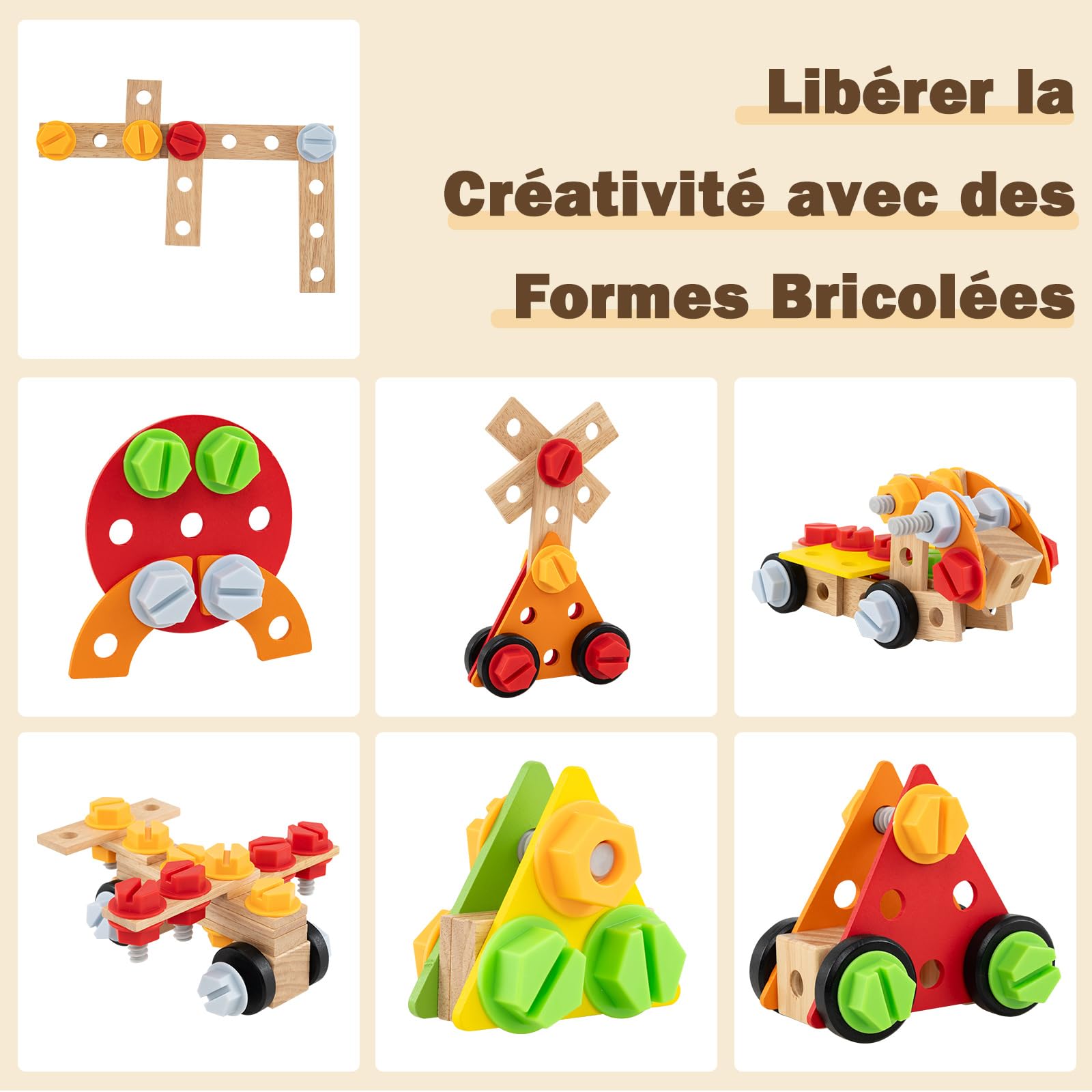 COSTWAY Établi d'Outils en Bois Enfant avec Tableau Noir & Marteau & Scie, Jouet Bricolage Enfant avec 33 Accessoires & Horloge, Étagère Inférieure, Jeu d'Imitation pour 3+ Ans
