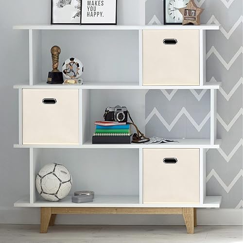 Vista 4 de Cubos de almacenamiento plegables negros, caja de almacenamiento de tela, cestas organizadoras con asas dobles para organizador del hogar