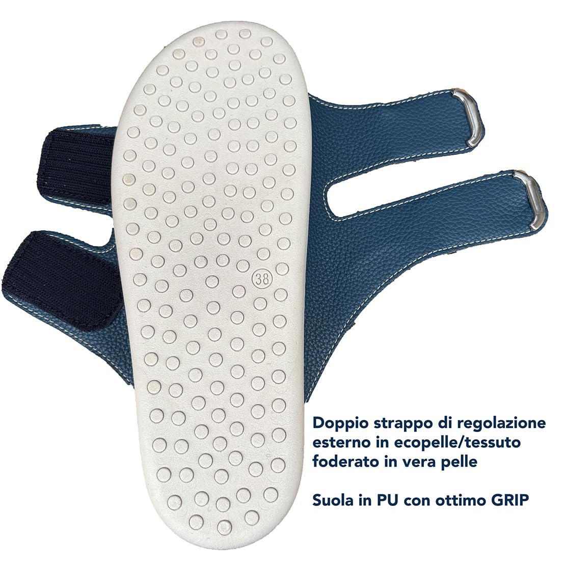 ciabatte DONNA a strappo ecopelle comfort PREST1GE Nuvola plantare memory estraibile anche plantari propri
