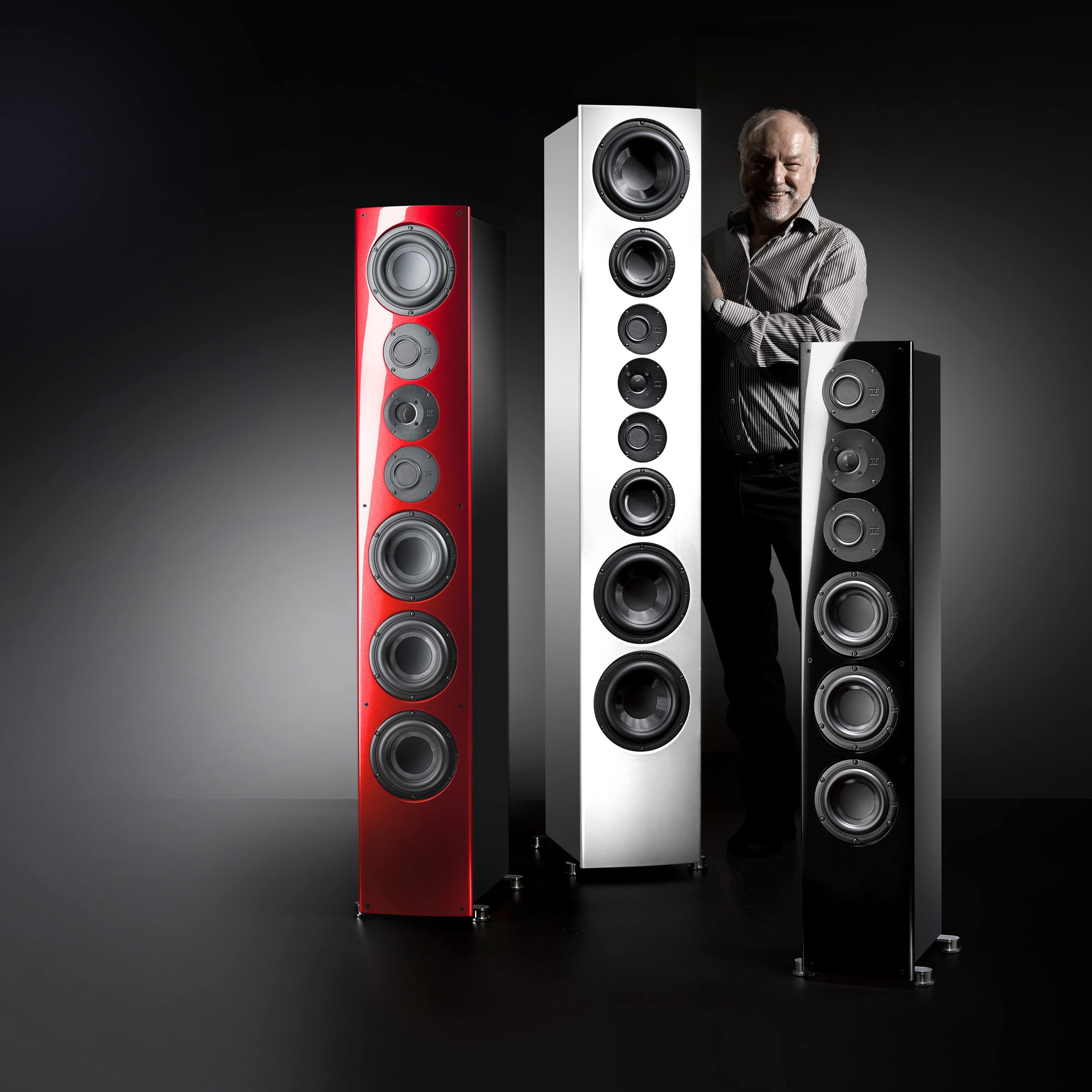 Nubert nuVero 170 | Rot/Schwarzer Standlautsprecher | 1 Stück High End Standlautsprecher | Lautsprecher für Stereo | HiFi Qualität auf höchstem Niveau | Passive Standbox mit 4 Wegen Made in Germany
