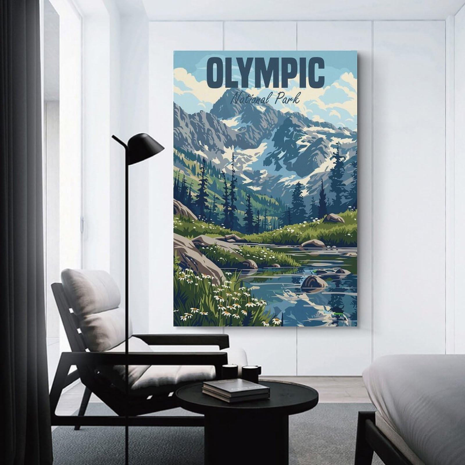 Junmoney Olympic National Park Canvas Wall Decor, 24x36inch(60x90cm), for Bedroom, Guest Room Or Reading Nook, Canvas Wall Decor for Personal Spaces