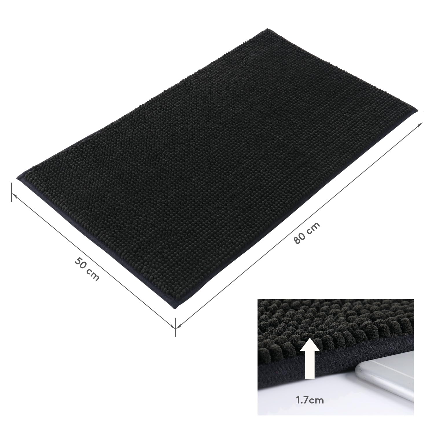 Dai Lufei Tappeto Bagno Diatomite - Microfibra Tappeto Assorbente - Tappetino Bagno Antiscivolo - Super Assorbente-Utilizzabile in Bagno,Cucina (60 * 90, Blu scuro