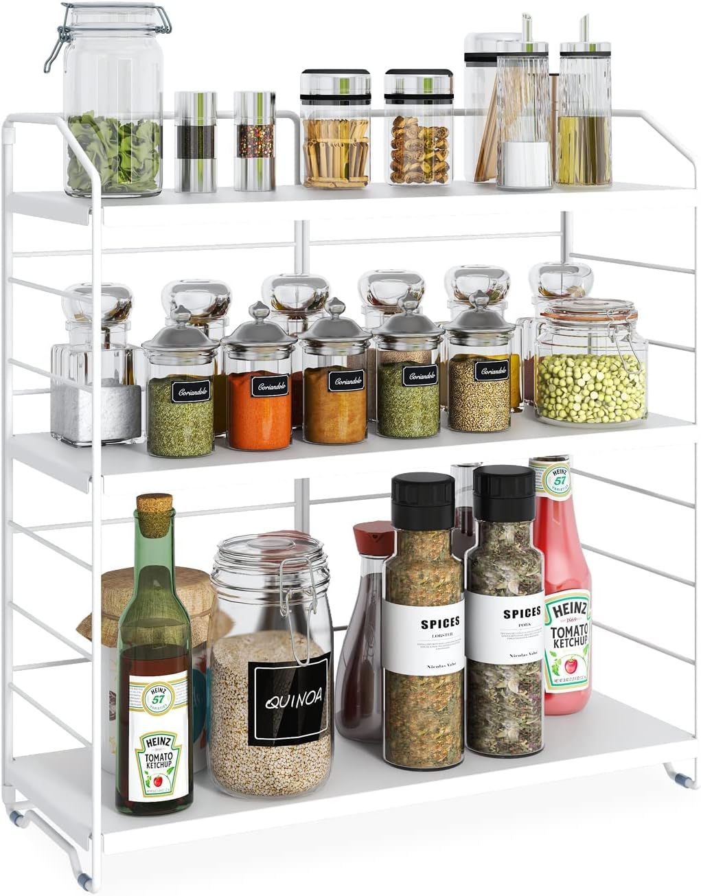 BTGGG 3 Tier Spice Rack Free Standing Kitchen Spice Organiser and