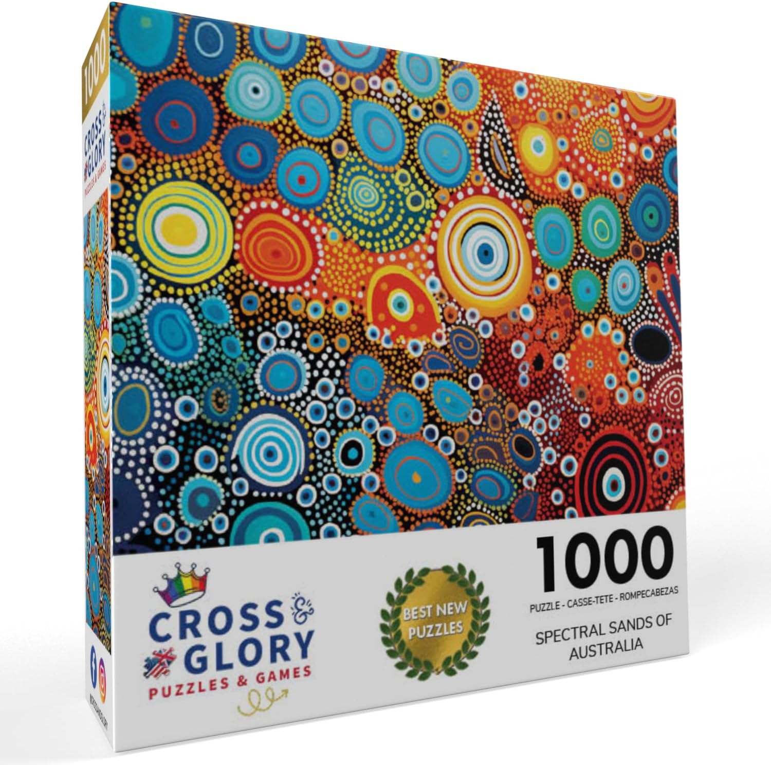 Cross & Glory - Jigsaw Puzzles 1000 Pieces for Adults | Spectral Sands of Australia - 1000 Piece Puzzle for Adults | Aboriginal Art Inspired | Glare-Free | 20x27 Inches