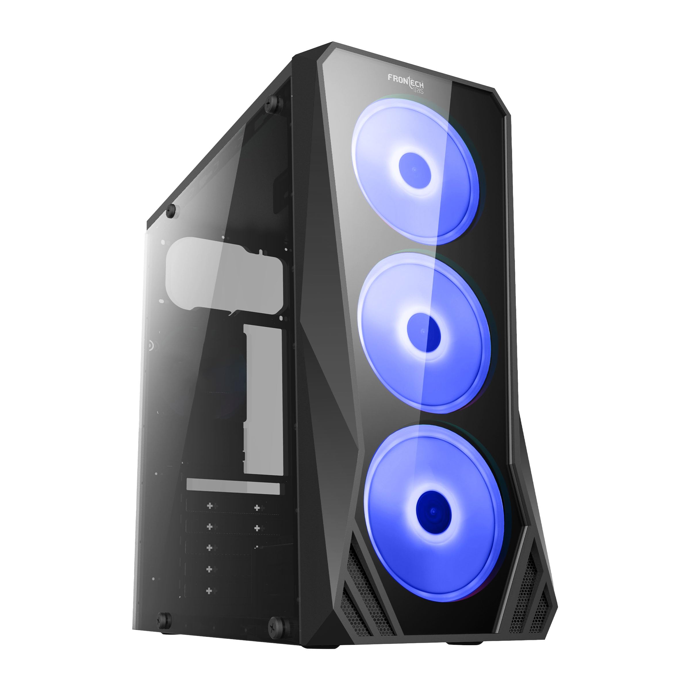 FRONTECH Premium ATX Computer Case with 3 x 120mm LED Fan, Glass Side Panel, 1 x USB 3.0, 2 x USB 2.0, and HD Audio - High-Performance Cooling and Sleek Design (FT-4356 - Blue) (B0CCKZBWNH) Amazon Price History, Amazon Price Tracker