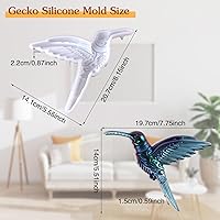 Vista 3 de 3D Hummingbird Silicone Mold Animal Resin Mold Bird Statue Making Epoxy Mould DIY Craft Casting Mold for Gift Home Office Wall Hanging Decor