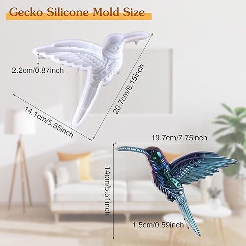 Miniatura 3 de Molde de silicona 3D para colibrí, molde de resina animal, estatua de pájaro, molde epoxi, molde de fundición para manualidades, para regalo, hogar,
