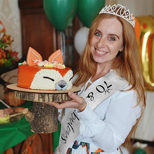 Miniatura 6 de Juego de tiara de banda y diamantes de imitación para cumpleaños número 70, regalos de cumpleaños de 70 años para ella, corona, decoración de fiesta