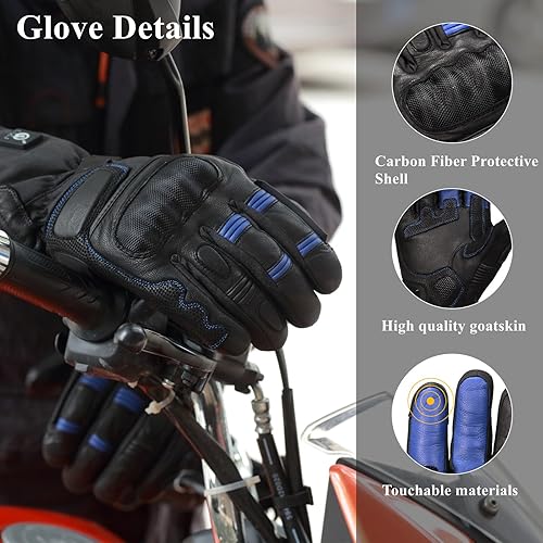 Miniatura 5 de Savior Professional Heated Motorcycle Gloves for Men Women,Dual Mode Electrically Heated Waterproof and Windproof Gloves with 12V Charging