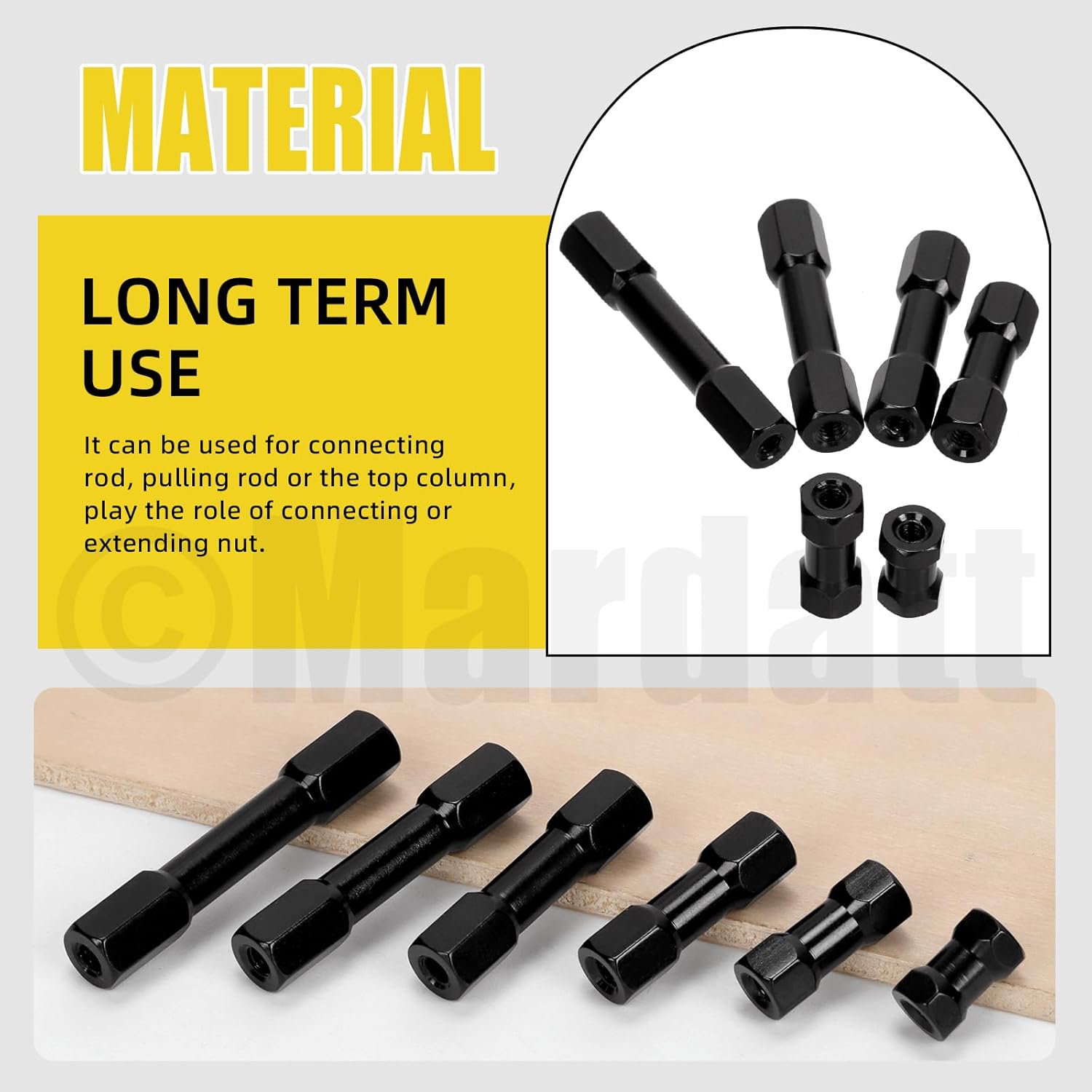 48Pcs M3 Hex Aluminum Standoff Spacer Column M3x10mm, M3x15mm, M3x20mm, M3x25mm, M3x30mm, M3x35mm Hex Head Column Spacer Hexagonal Connecting Column for RC Aircraft, FPV, CNC
