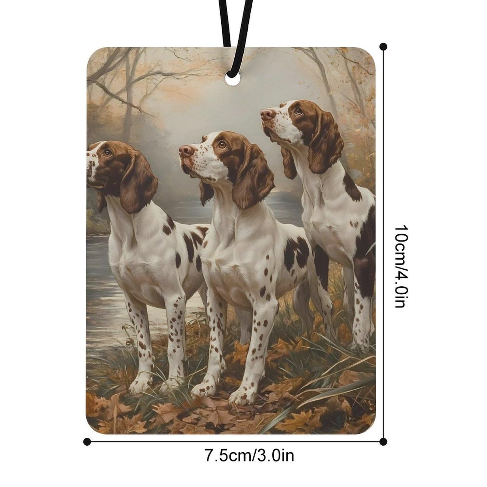 Three English Foxhounds Car Air Freshener Hanging Aromatherapy Tablets for Car Accessories Square