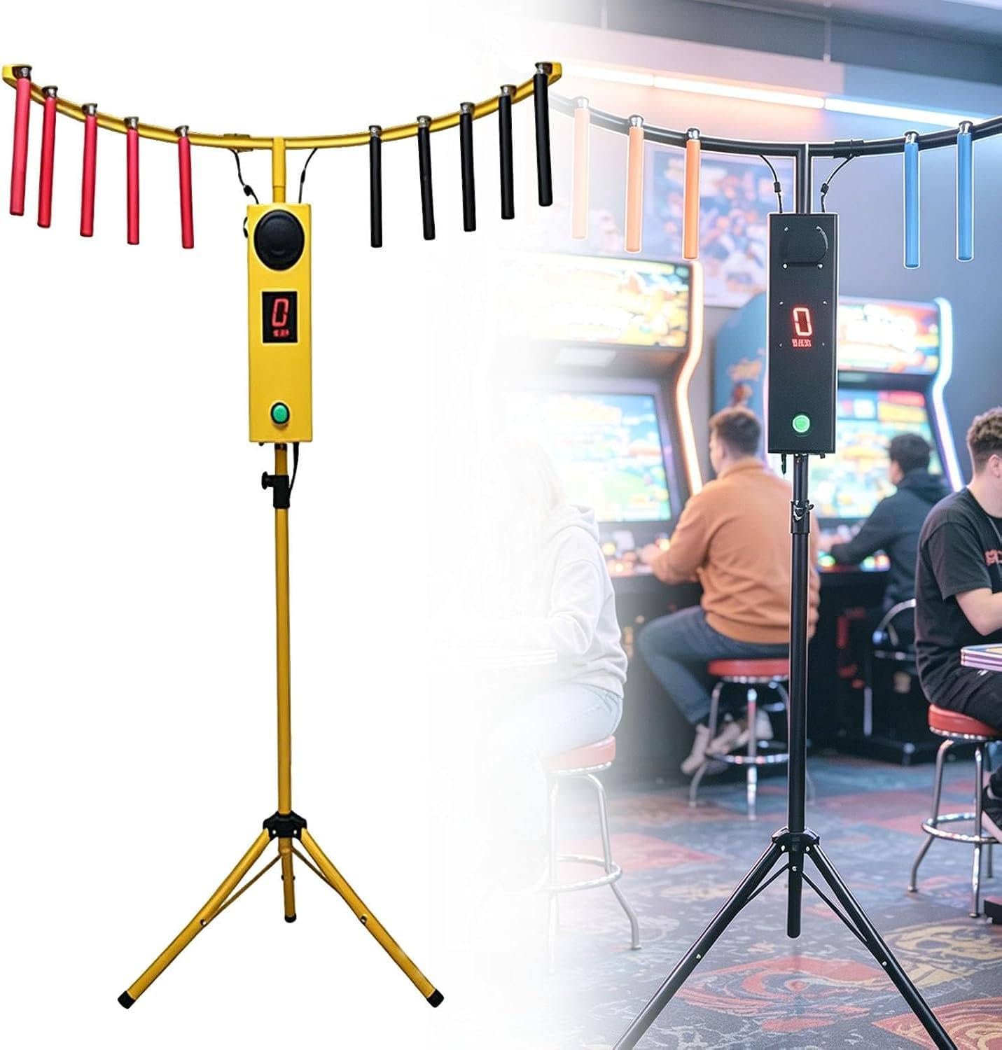 XUXIAO Catch Stick Arcade Game Machine, Reflex Stick Challenge Game, Yellow
