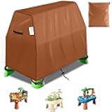 Water Table Cover for Step2 Water Tables - Compatible with Rain Showers Splash Pond & Outdoor Toddler Toys, Brown (Ages 1-3)