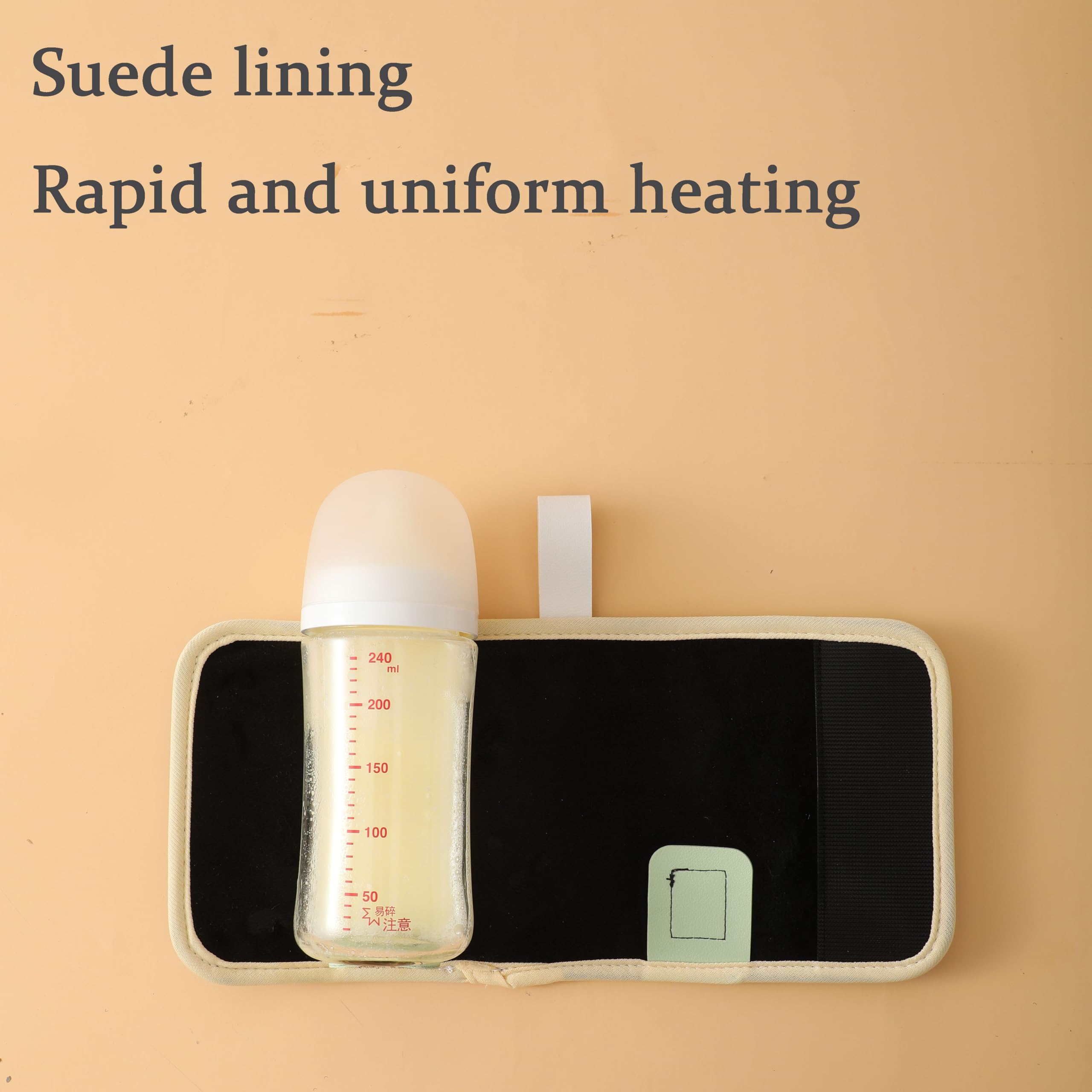 Calentador de biberones, mantiene la leche caliente (sin calentamiento rápido), funda térmica portátil con 20 temperaturas, digital, USB, pantalla digital y 20 ajustes de temperatura (rosa)