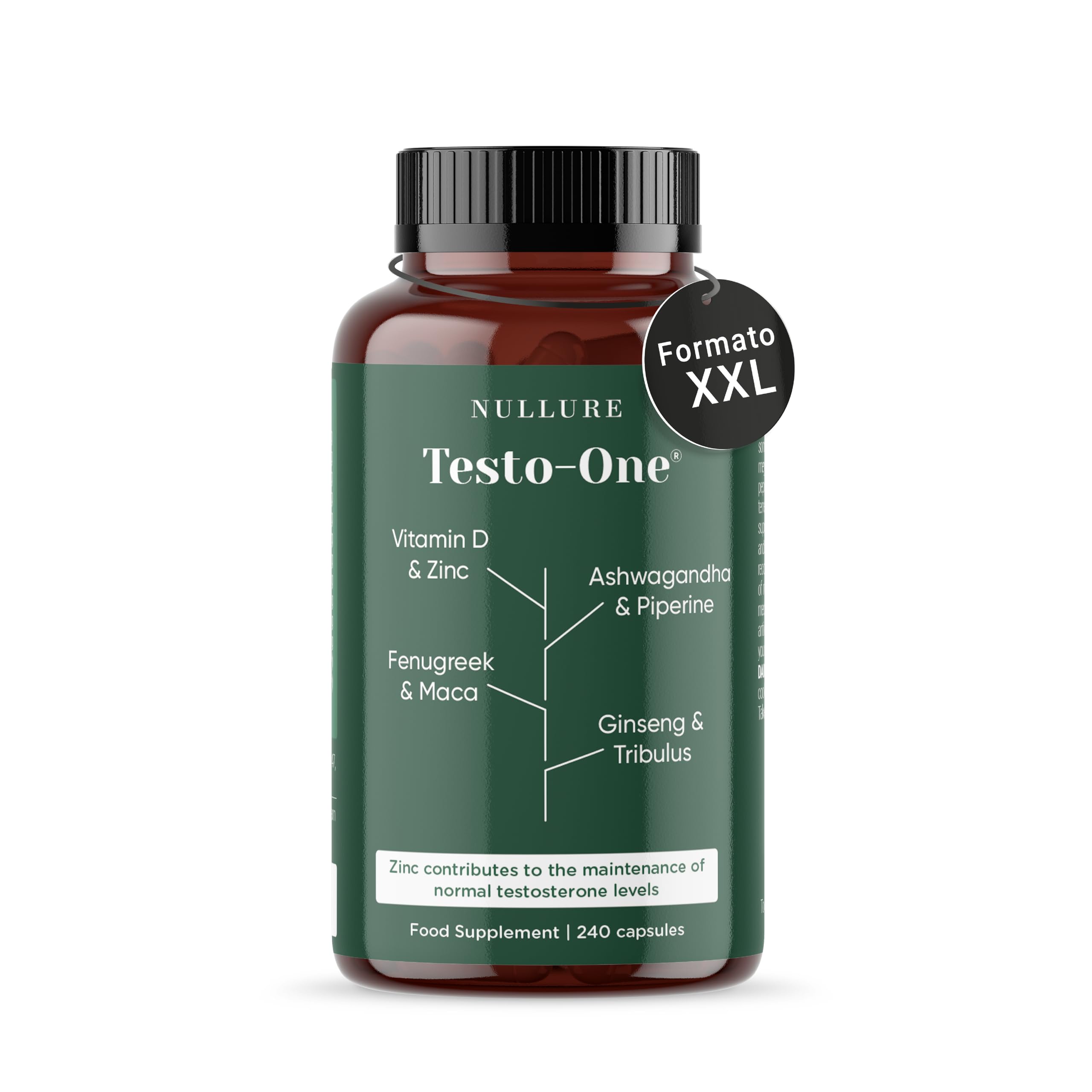 Nullure Testo-One® Testosterone Uomo | Vegano | Tribulus Terrestris + Maca + Ash