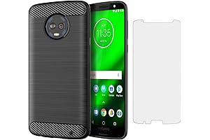 Moto G 6 Plus Phone Case with Tempered Glass Screen Protector -...