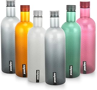 Nayasa Turtle Plastic Water Bottle | 1000ML Each | Set of 6 | BPA-Free, Leak-Proof, Airtight Cap | Durable & Reusable for Price In India