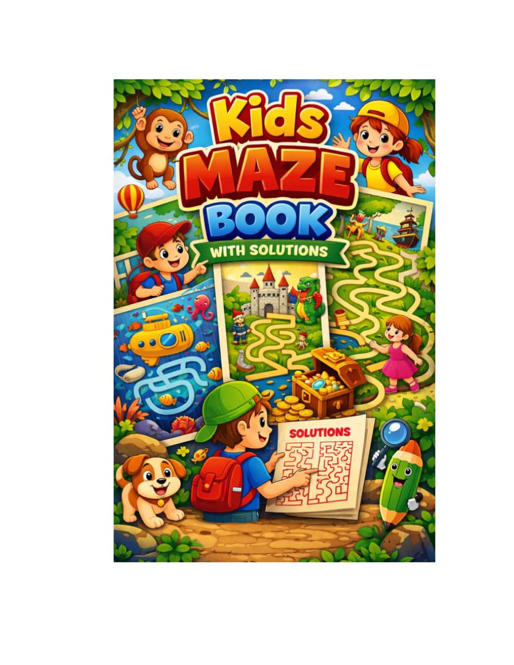 Kids Maze Book with Solutions