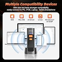 Vista 8 de Escáner de código de barras inalámbrico Mini Bluetooth 1D 2D QR Escáner de código de barras 3 en 1 Bluetooth y 2.4G y cable USB lector de código