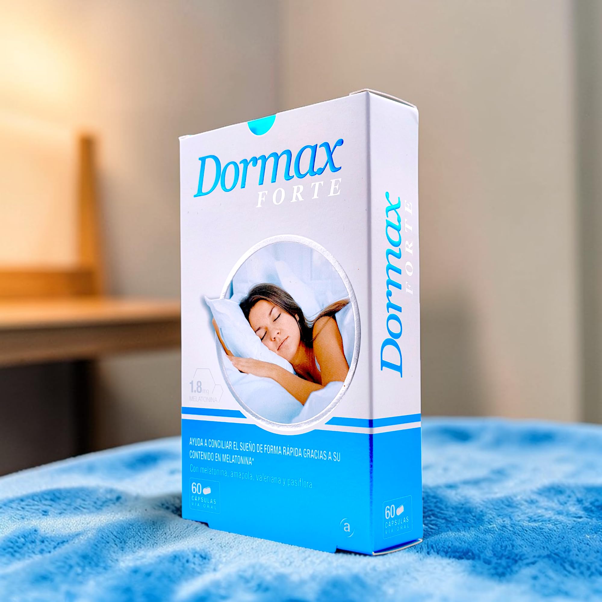 Actafarma Dormax Forte 60 Cápsulas - Suplemento para Conciliar el Sueño con Melatonina (1,8mg), Valeriana, Pasiflora y Amapola de California - Sueño Reparador y Descanso Profundo