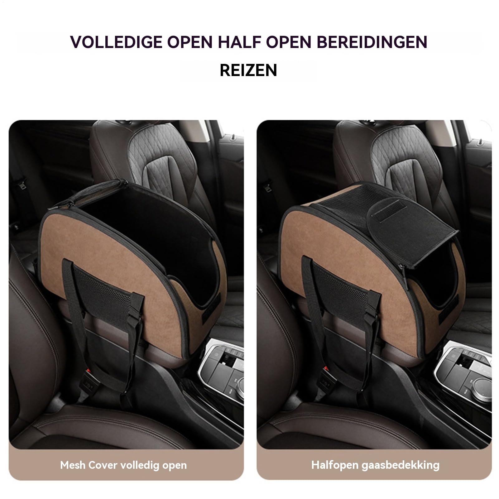 Asiento para mascotas, cuidadores de perros - Cama para coche para perros con cinturón de seguridad,accesorios de viaje lavables para cachorros para compartir viajes en taxi, viaje por carretera