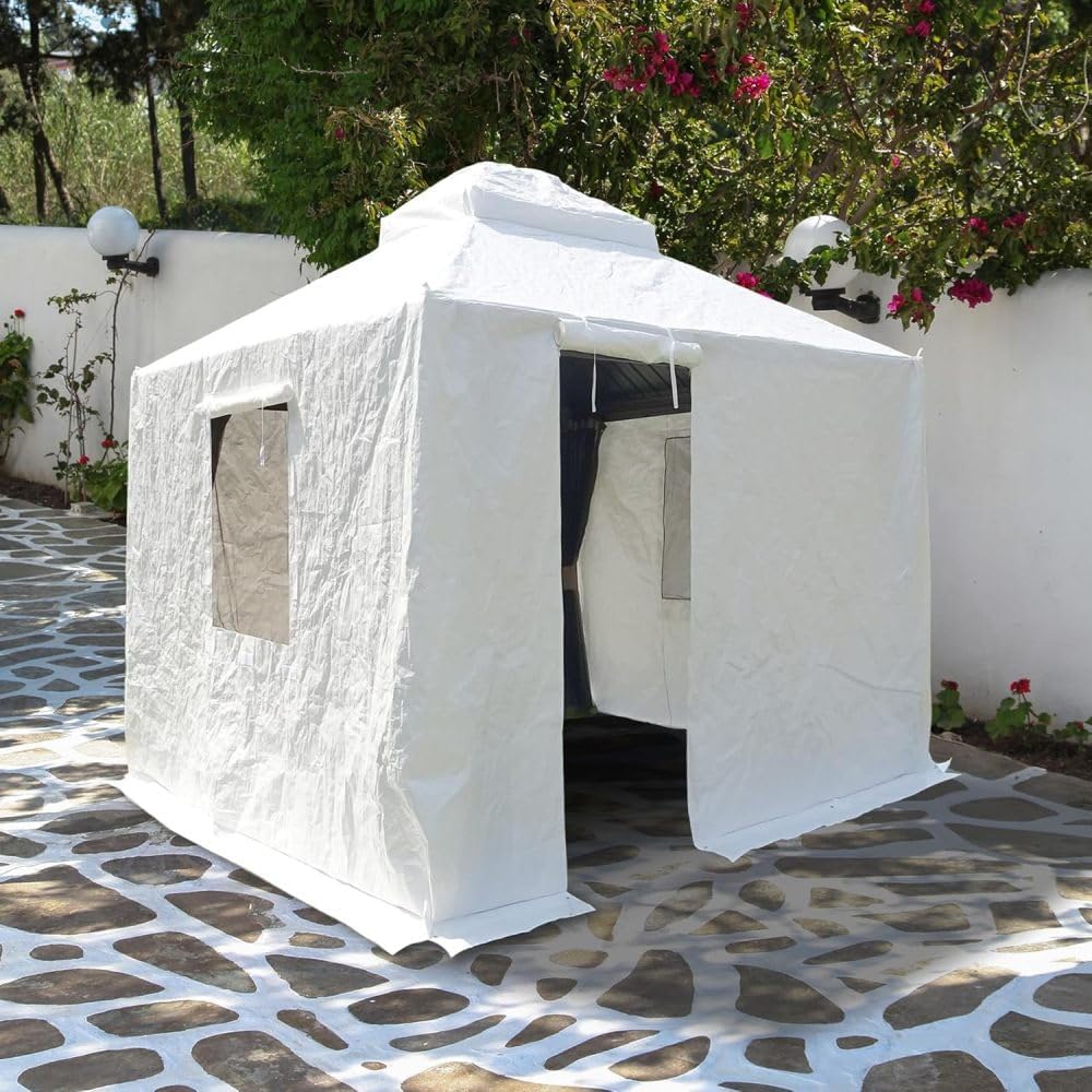 Gazebo Cover for 8 Foot Square Metal Patio Structure with Reinforced Seams and UV Protection