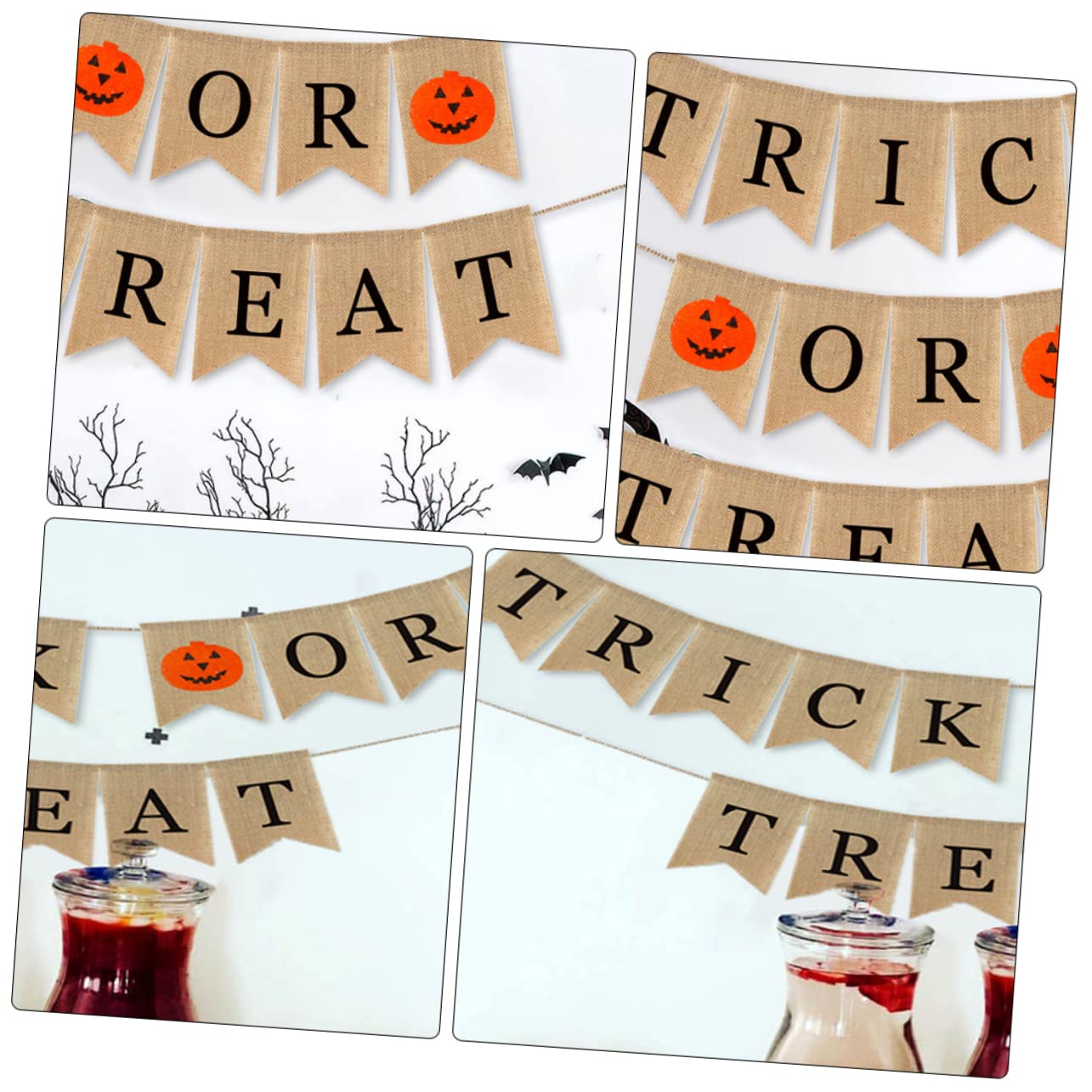NUOBESTY 2pezzi Banner Di Halloween Con Lettere Decorazione Festiva Per Feste e Ambienti Interni Ed Esterni