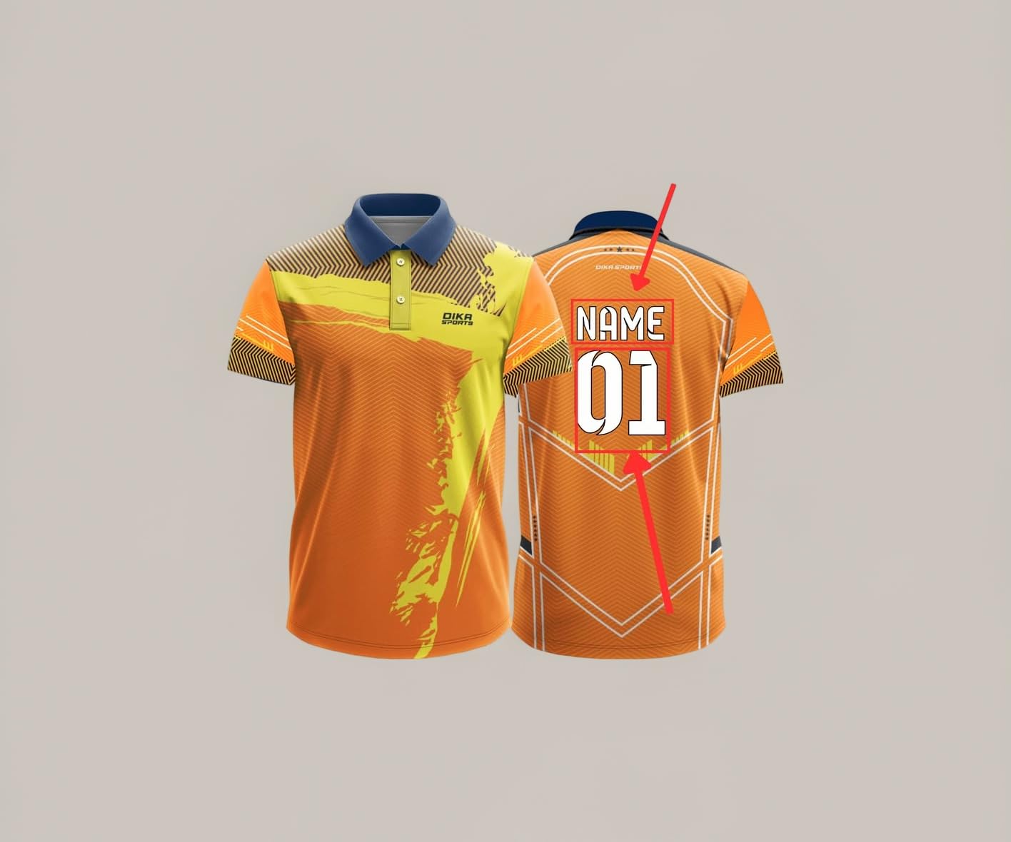 Dika Sports Custom Sports Cricket Jersey Customise t-Shirt for Men Personalised Name | 2 Year to 5XL