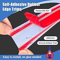 Vista 3 de Borde de goma, borde de canal en U autoadhesivo, protector de borde para madera contrachapada y madera, bandas de borde en forma de U para despegar