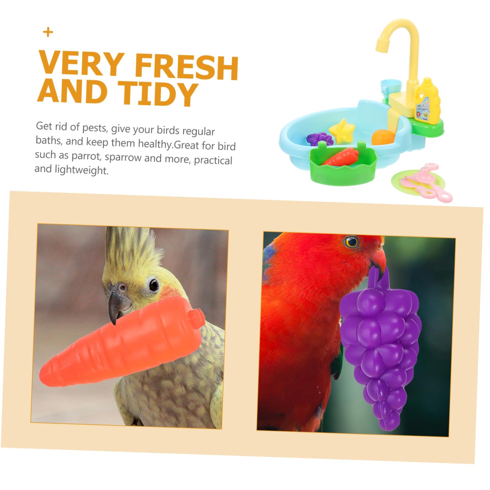 ifundom Indoor Parrot Bathing Tub Durable Plastic Bird Bathtub for Small Birds Like Cockatiels Budgerigars Convenient Shower Tub for Cage Accessories