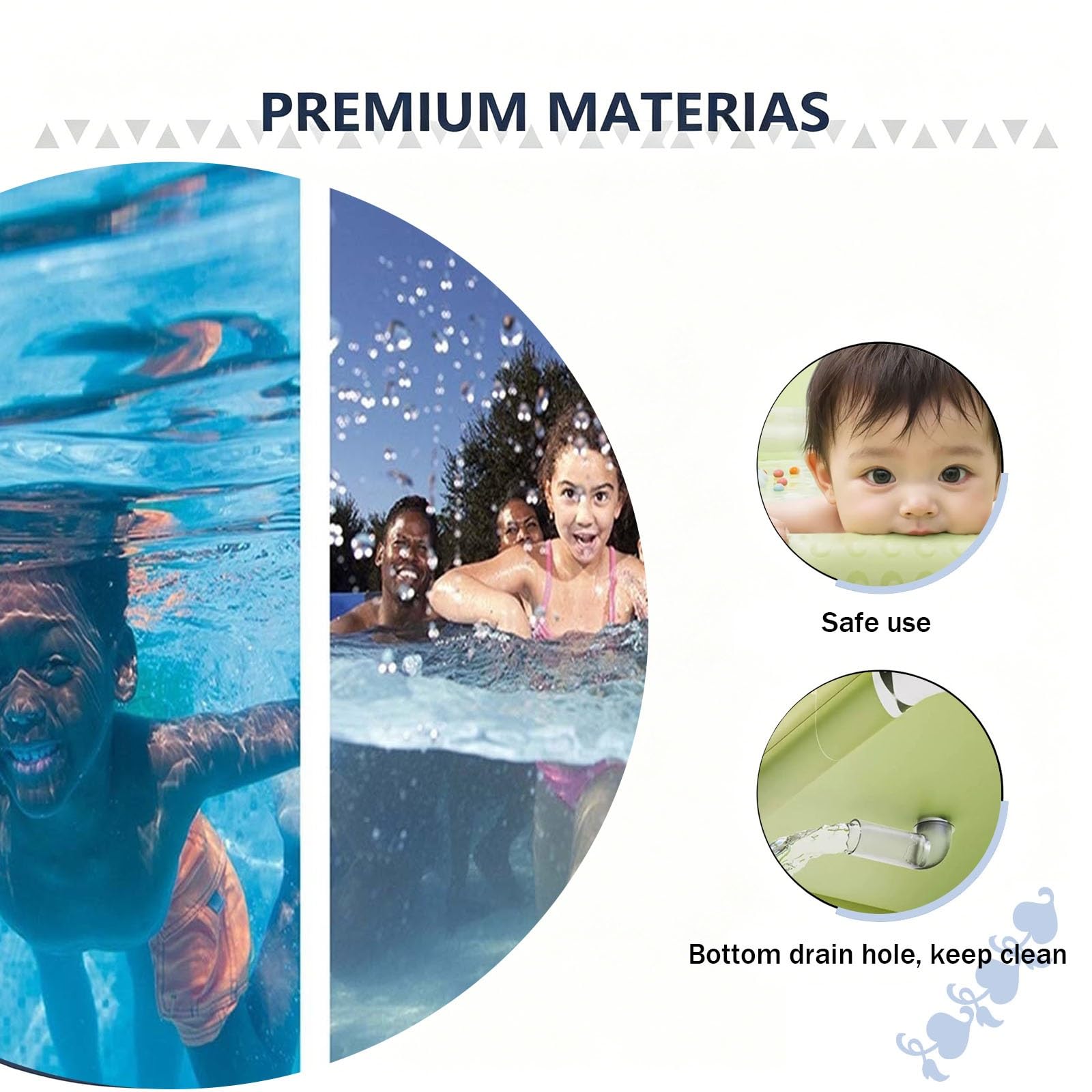 Piscina Hinchable De 150-460 Cm Piscinas Hinchables para Niños Pequeños Y Adultos Piscina Grande Elevada para Familias(210 * 140 * 56cm)