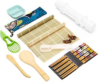 UNAOIWN Sushi Making Kit, Bamboo Sushi Mat, Sushi Rolling Mat for DIY Sushi-Complete Sushi Maker for Beginner