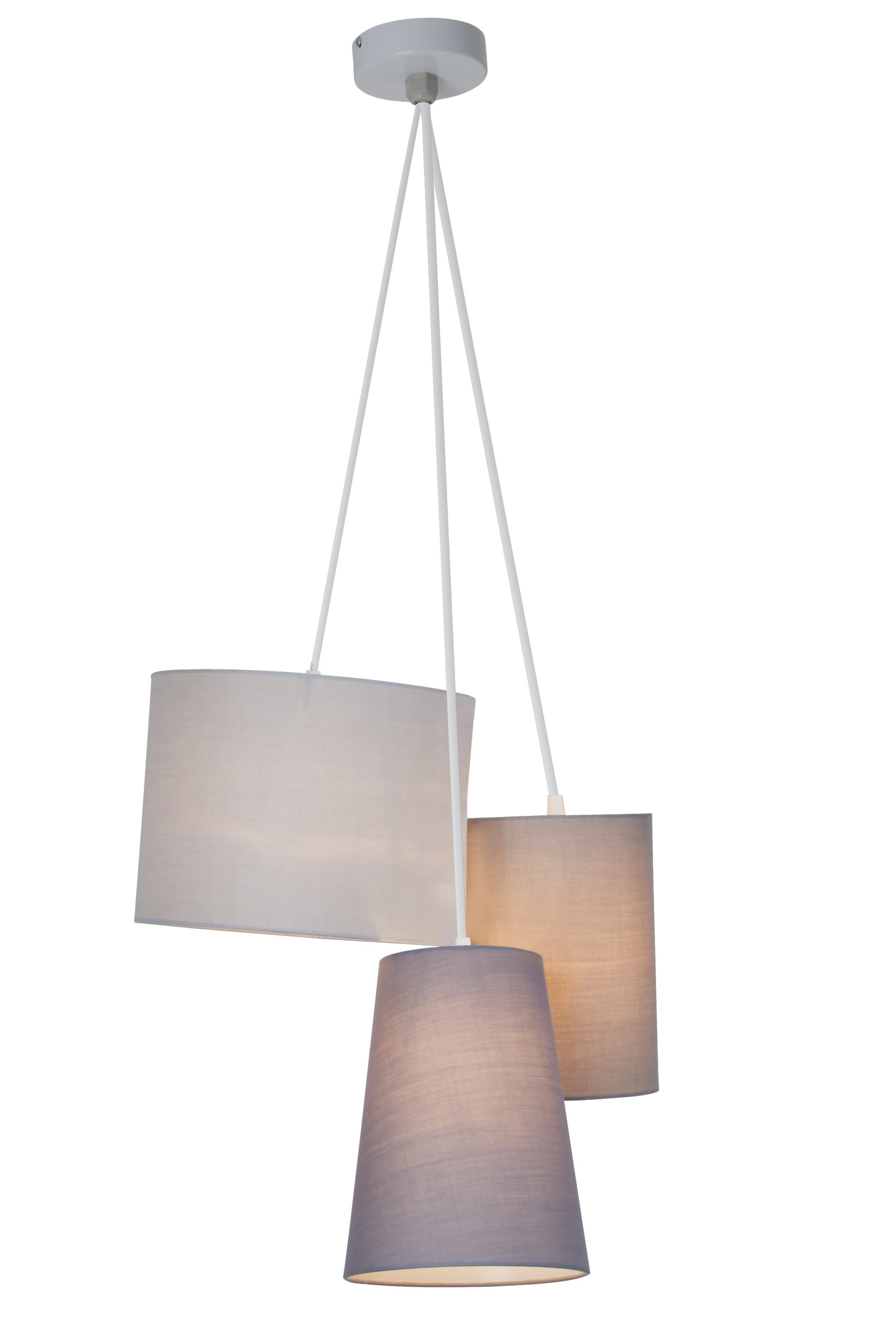 BRILLIANT Lampe Trial Pendelleuchte 3flg grau | 3x A60, E27, geeignet für Normallampen (nicht enthalten) | In der Höhe einstellbar/Kabel kürzbar