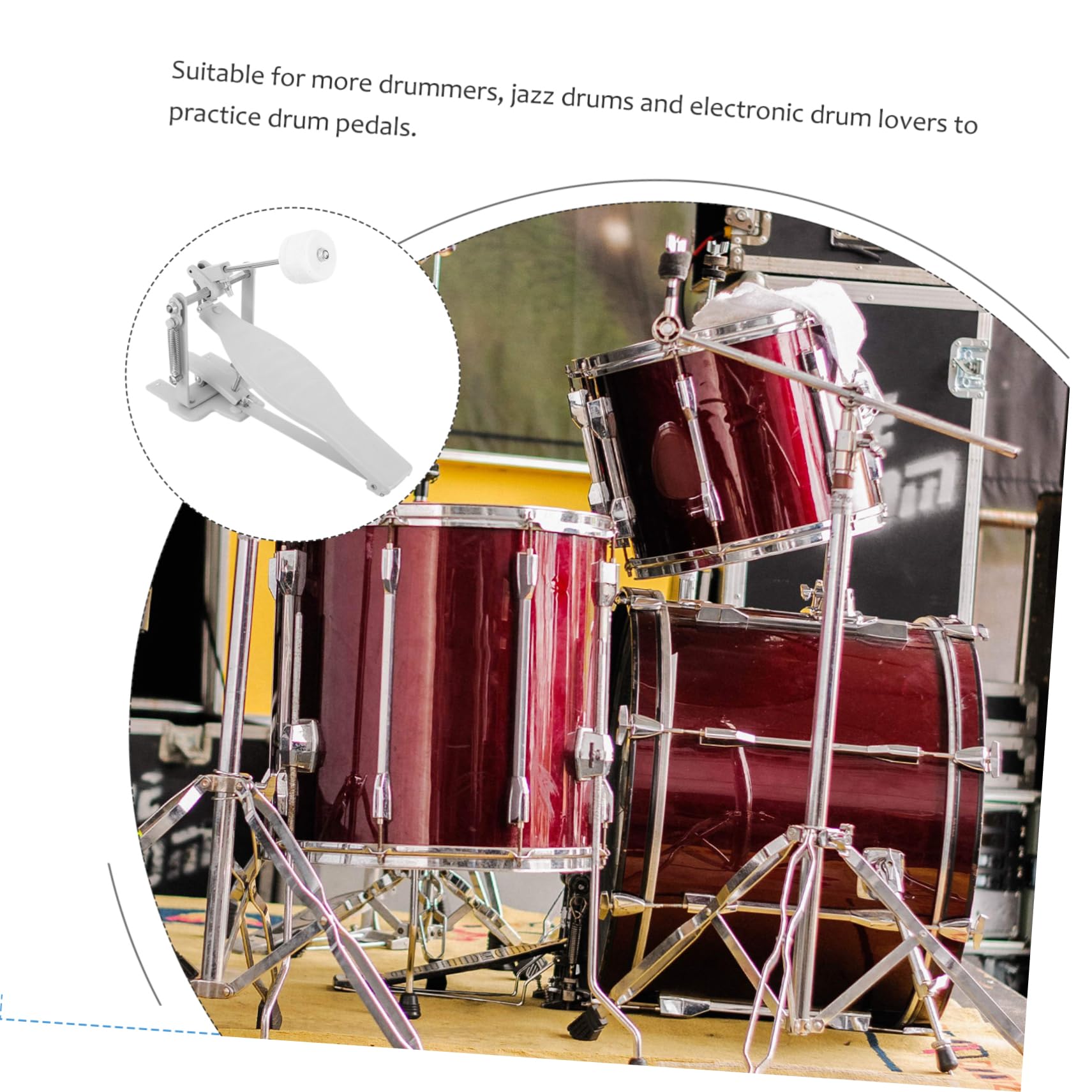 VICASKY Single Bass Drum Pedal Beater Head Metal Drum Set Kick Pedal Accessory