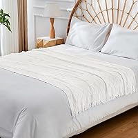 Vista 184 de inhand Knitted Throw Blankets for Couch and Bed, Soft Cozy Knit Blanket with Tassel, Black Lightweight Decorative Blankets and Throws, Farmhouse