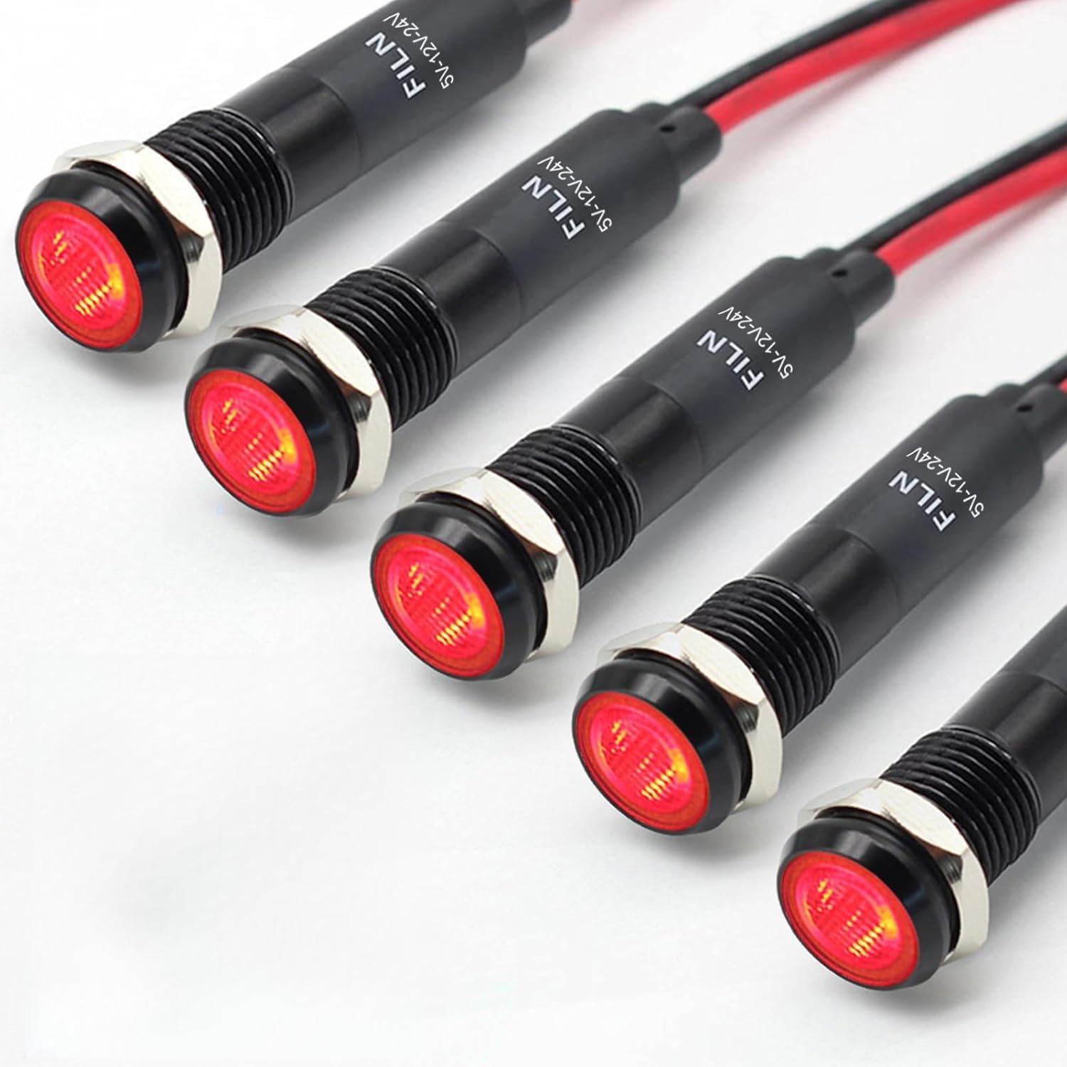 5Pcs 8MM (5/16”) Indicator Light led Indicator Light 12V 24v Metal Pilot Lamp Light Black Anodized Waterproof ip67 Red Signal Lamp Light(12V-Black Anodized-Red 5Pcs) 5Pcs 8MM (5/16”) Indicator Light led Indicator Light 12V 24v Metal Pilot Lamp Light Black Anodized Waterproof ip67 Red Signal Lamp Light(12V-Black Anodized-Red 5Pcs)