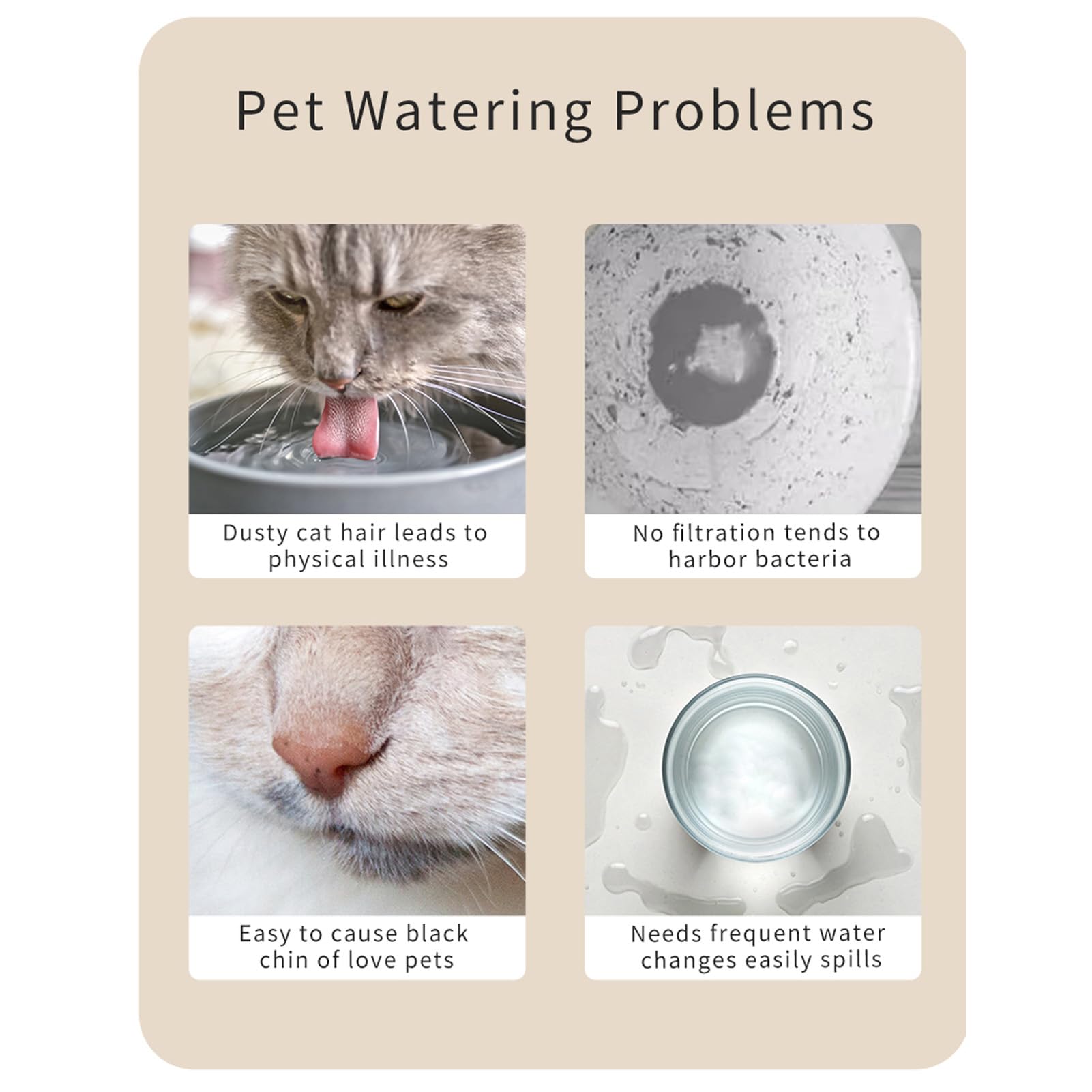Dozownik Wody Smart Cat, Inteligentna Fontanna z Czujnikiem lub Czasowa o Pojemności 2,5 L z cichą pompą, Potrójna Filtracja Poidła dla Zwierząt ze Stali Nierdzewnej 304,