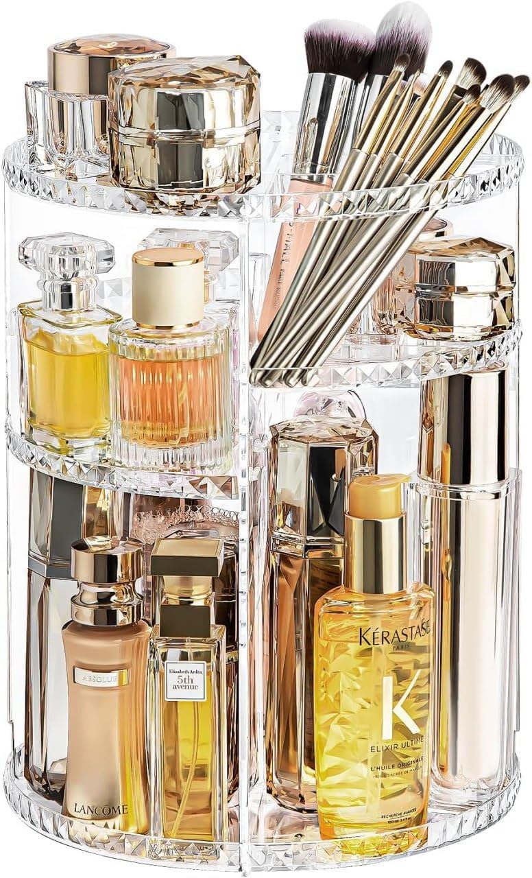 Transparent 360 Degree Rotating Jewelry Box Organizer, 4 Layer Adjustable Storage Container for Rings, Earrings, Necklaces, Bangles, Makeup, Beads & Small Accessories-picture-18
