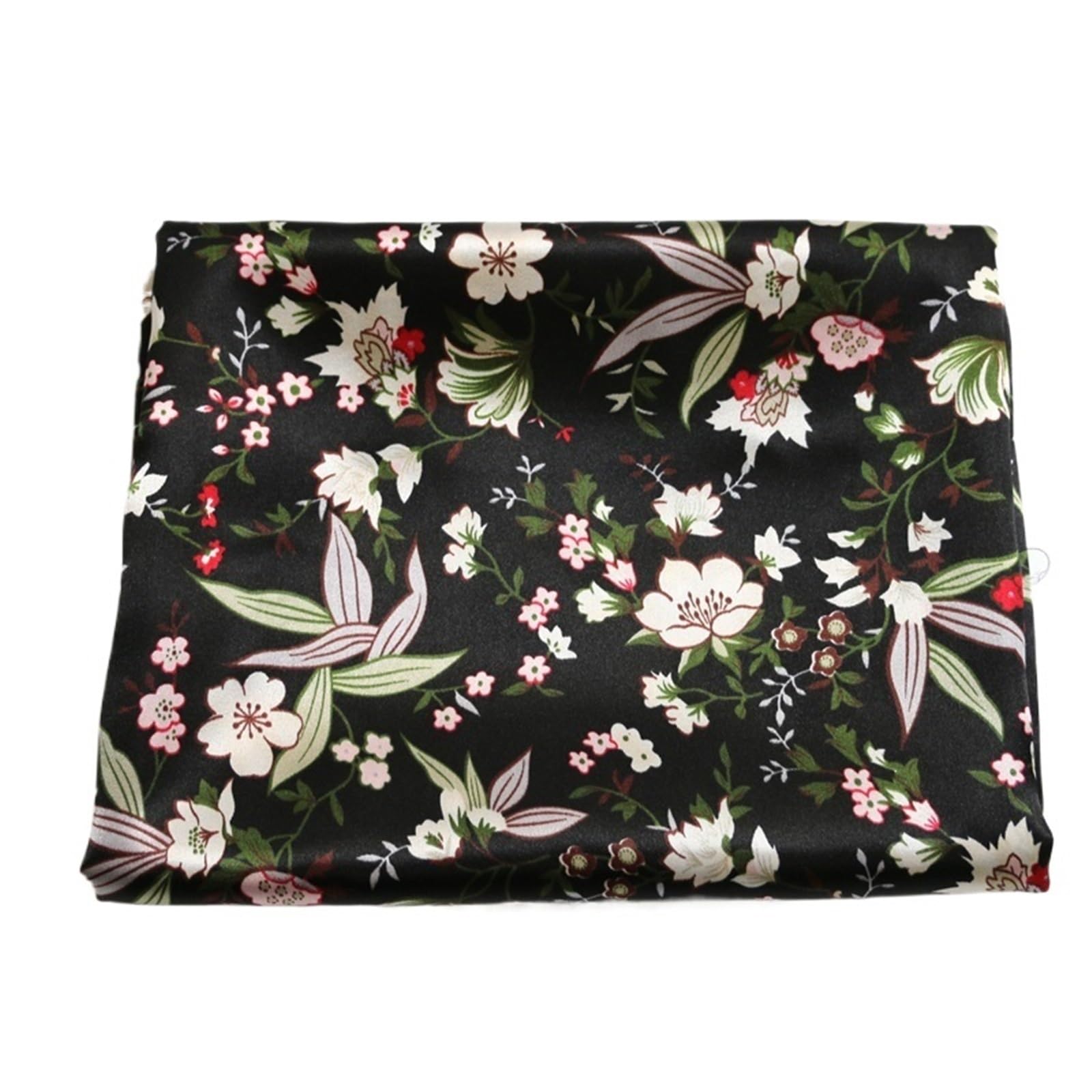 Tela Satén Floral Multicolor 1/2/5/10m x 1.48m(Color 1 Black,2M X 1.48M)