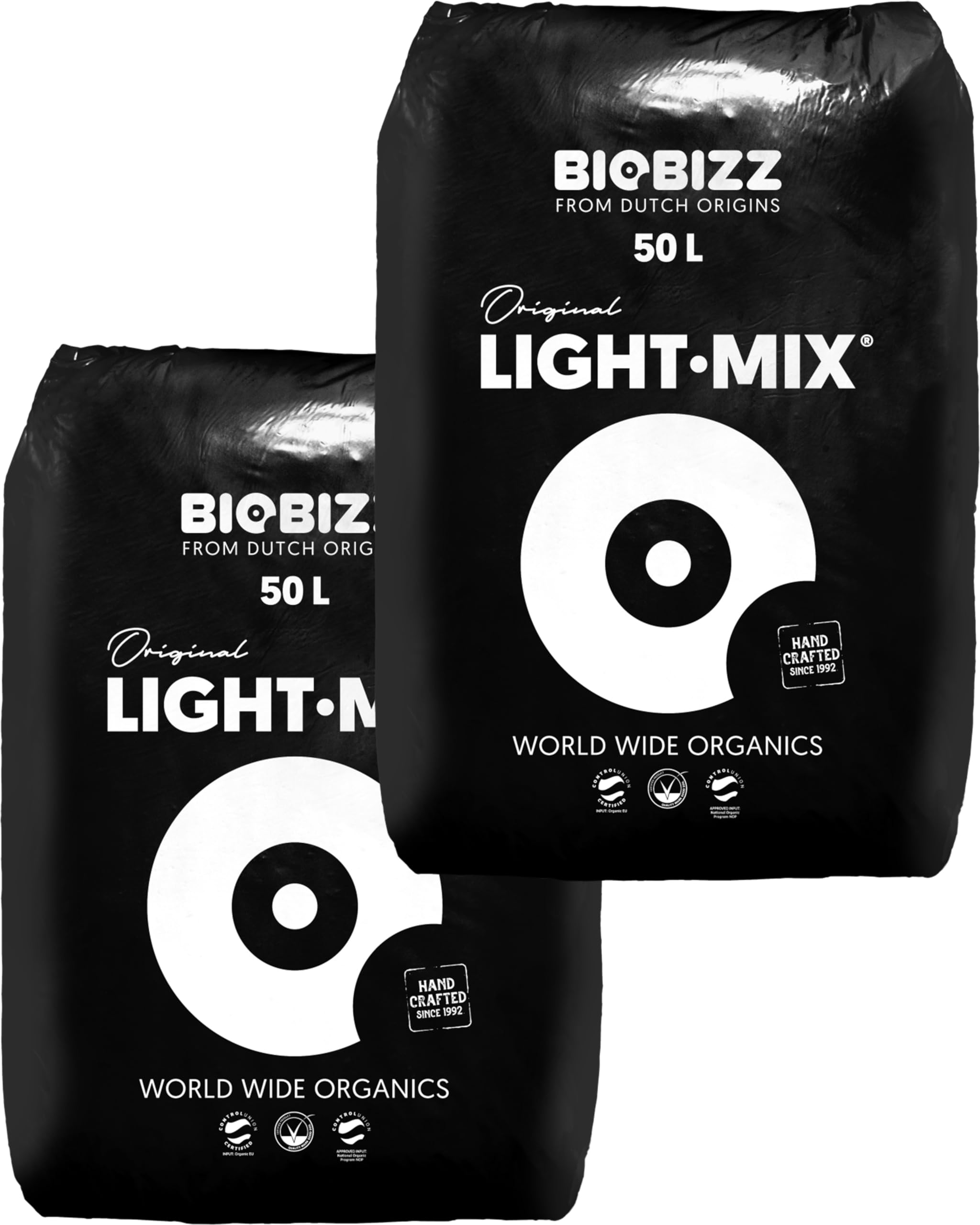 Growkingz Biobizz Lightmix 100 Liter, Biobizz Light Mix 2 x 50L Säcke, Gesamt 100L, Grow Erde Growererde